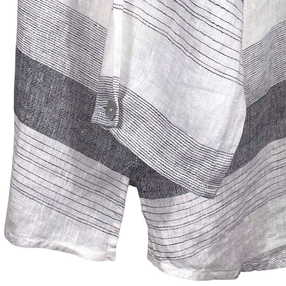 Habitat Linen Striped Lagenlook Top Blouse Relaxed Fit Size Large NWT - Picture 10 of 16